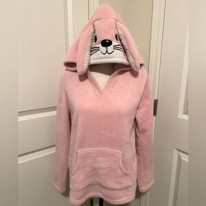 Pj couture a Christmas story pink bunny sweater with hood